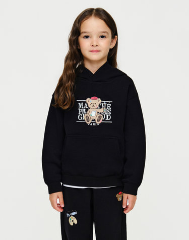 마리떼 키즈 KIDS BEAR CLASSIC LOGO REGEN HOODIE black