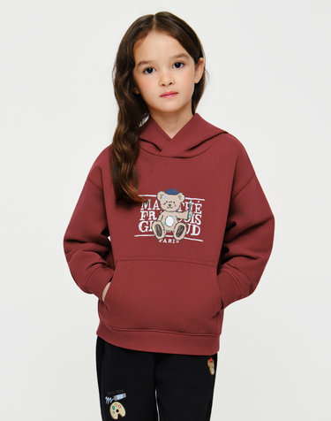 마리떼 키즈 KIDS BEAR CLASSIC LOGO REGEN HOODIE red