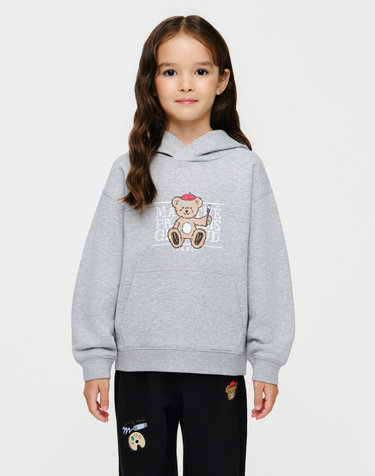마리떼 키즈 KIDS BEAR CLASSIC LOGO REGEN HOODIE heather gray
