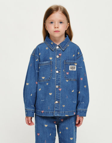 마리떼 키즈 KIDS PRINTED DENIM JACKET blue