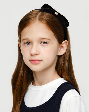 마리떼 키즈 KIDS VELVET RIBBON HAIR BAND black