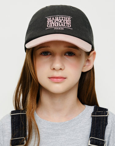 마리떼 키즈 KIDS SMALL CLASSIC LOGO TWO TONE CAP charcoal