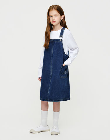 마리떼 키즈 KIDS W OVERALL DENIM SKIRT blue