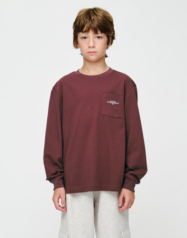 마리떼 키즈 KIDS POCKET LONG SLEEVE TEE burgundy