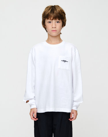 마리떼 키즈 KIDS POCKET LONG SLEEVE TEE white