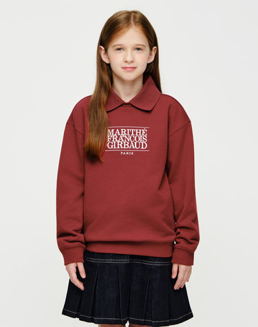 마리떼 키즈 KIDS CLASSIC LOGO COLLAR SWEATSHIRT red