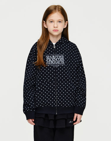 마리떼 키즈 KIDS CLASSIC LOGO EMBROIDERY HOODIE ZIP-UP dot