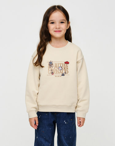 마리떼 키즈 KIDS CLASSIC LOGO GRAPHIC REGEN SWEATSHIRT beige