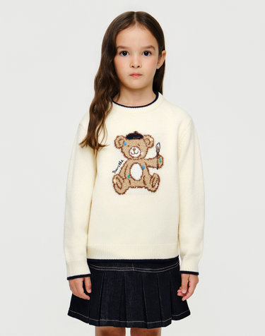 마리떼 키즈 KIDS BEAR KNIT PULLOVER ivory
