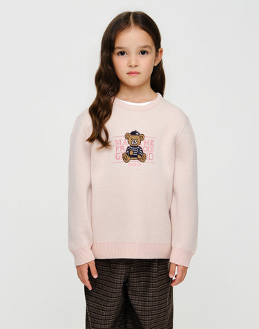 마리떼 키즈 KIDS BEAR CLASSIC LOGO KNIT PULLOVER pink