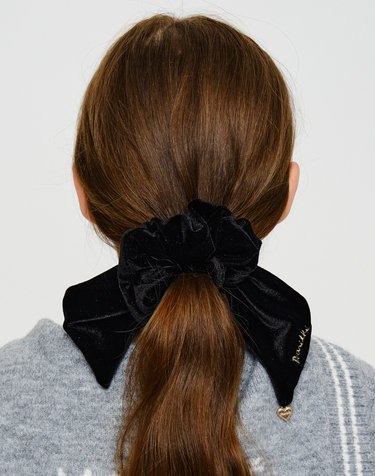 마리떼 키즈 KIDS VELVET RIBBON SCRUNCHIE black
