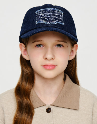 마리떼 키즈 KIDS CLASSIC LOGO APPLIQUE DENIM BALL CAP indigo