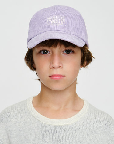 마리떼 키즈 KIDS SMALL CLASSIC LOGO CORDUROY BALL CAP light purple
