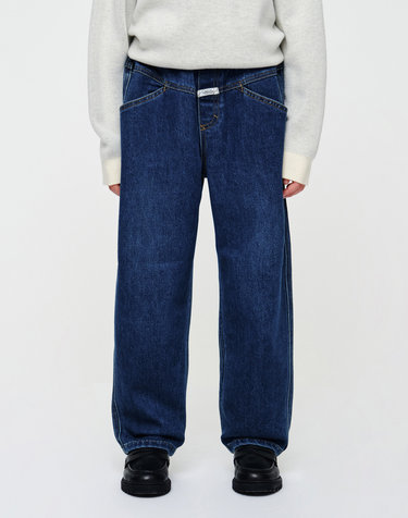 마리떼 키즈 KIDS STRAIGHT FIT X-POCKET DENIM PANTS blue