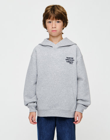 마리떼 키즈 KIDS PARISIAN EMBROIDERY REGEN HOODIE heather gray