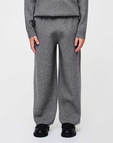 마리떼 키즈 KIDS KNIT WIDE PANTS melange gray