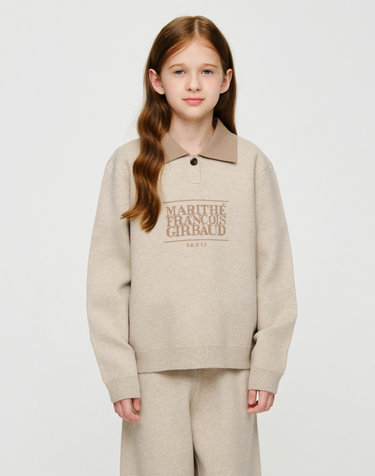 마리떼 키즈 KIDS CLASSIC LOGO COLLAR PULLOVER light beige