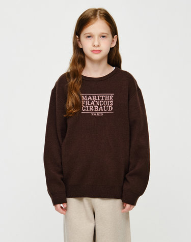 마리떼 키즈 KIDS CLASSIC LOGO KNIT PULLOVER brown