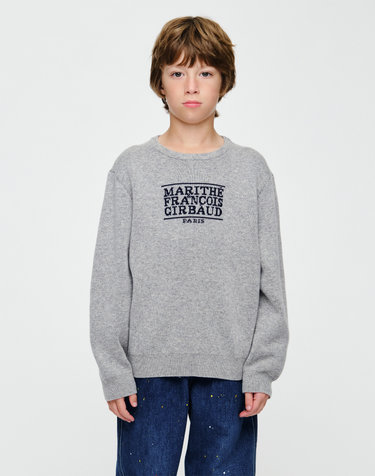 마리떼 키즈 KIDS CLASSIC LOGO KNIT PULLOVER heather gray