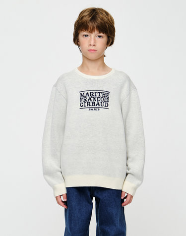 마리떼 키즈 KIDS CLASSIC LOGO KNIT PULLOVER ivory