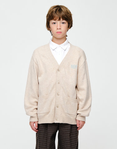 마리떼 키즈 KIDS MICRO CLASSIC LOGO CARDIGAN oatmeal