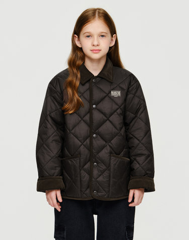 마리떼 키즈 KIDS CLASSIC LOGO QUILTED PADDED JACKET brown