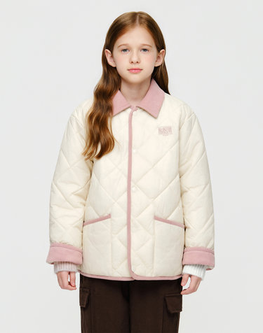 마리떼 키즈 KIDS CLASSIC LOGO QUILTED PADDED JACKET ivory