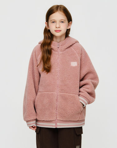 마리떼 키즈 KIDS CLASSIC LOGO HOODED FLEECE JACKET pink