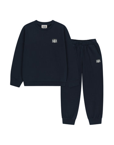 마리떼 키즈 KIDS LOGO GRAPHIC SWEAT SET-UP navy