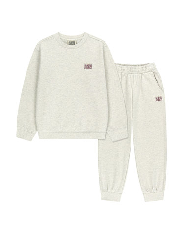 마리떼 키즈 KIDS LOGO GRAPHIC SWEAT SET-UP oatmeal