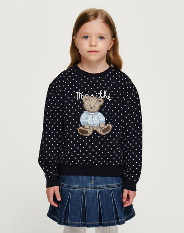 마리떼 키즈 KIDS NORDIC BEAR SWEATSHIRT (BRUSHED) dot