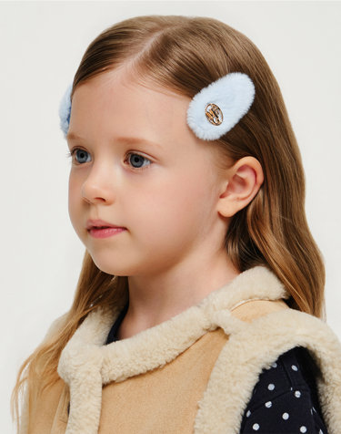 마리떼 키즈 KIDS FUR HAIR PIN 2PACK sky blue