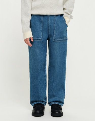 마리떼 키즈 KIDS OUT POCKET DENIM PANTS (BRUSHED) blue