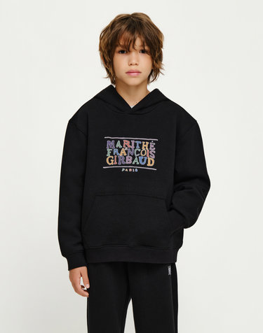마리떼 키즈 KIDS DOODLE CLASSIC LOGO HOODIE (BRUSHED) black