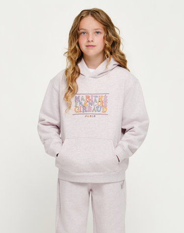 마리떼 키즈 KIDS DOODLE CLASSIC LOGO HOODIE (BRUSHED) baby pink