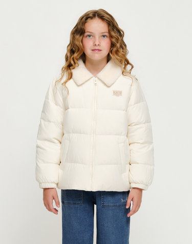 마리떼 키즈 KIDS DETACHABLE COLLAR LIGHT DOWN JACKET ivory