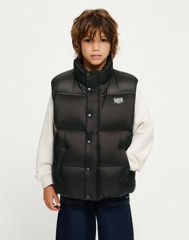 마리떼 키즈 KIDS HIGH NECK DOWN VEST dark brown