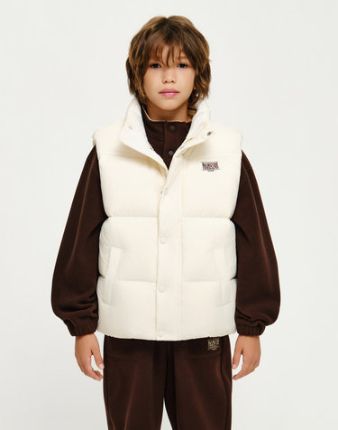 마리떼 키즈 KIDS HIGH NECK DOWN VEST ivory