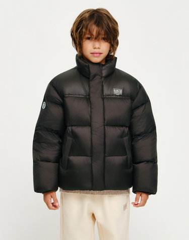 마리떼 키즈 KIDS HIGH NECK SHORT DOWN JACKET dark brown
