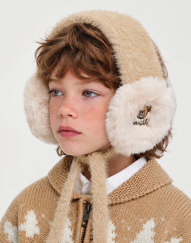 마리떼 키즈 KIDS KNIT EAR MUFF beige