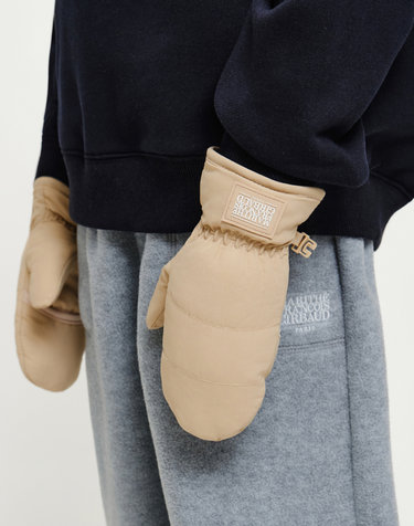 마리떼 키즈 KIDS CLASSIC LOGO PADDING MITTEN beige