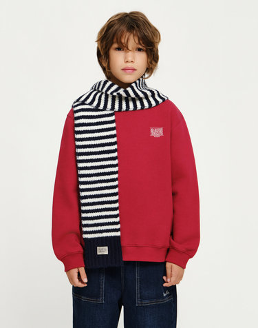 마리떼 키즈 KIDS CLASSIC LOGO KNIT MUFFLER stripe
