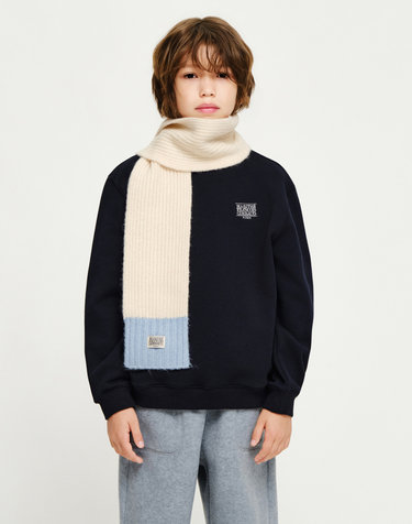마리떼 키즈 KIDS CLASSIC LOGO KNIT MUFFLER cream