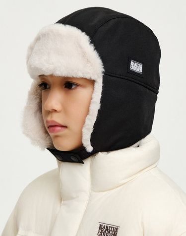 마리떼 키즈 마리떼 키즈 KIDS MICRO CLASSIC LOGO WOVEN EARFLAP CAP black