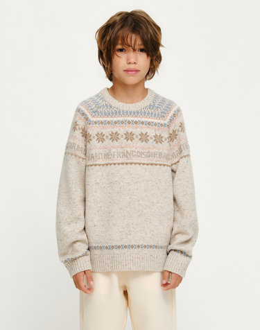 마리떼 키즈 KIDS NORDIC KNIT PULLOVER oatmeal
