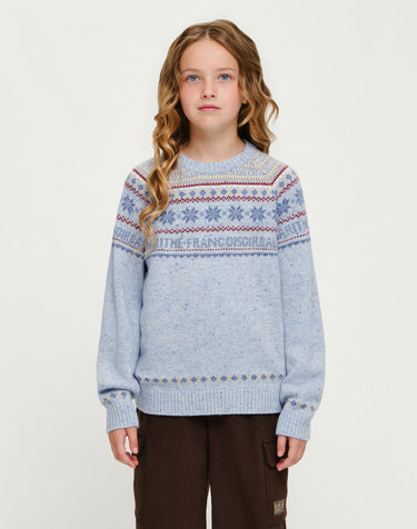 마리떼 키즈 KIDS NORDIC KNIT PULLOVER blue
