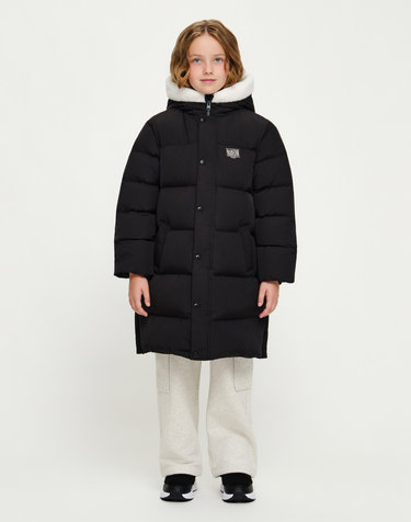 마리떼 키즈 KIDS HOODED LONG DOWN JACKET black
