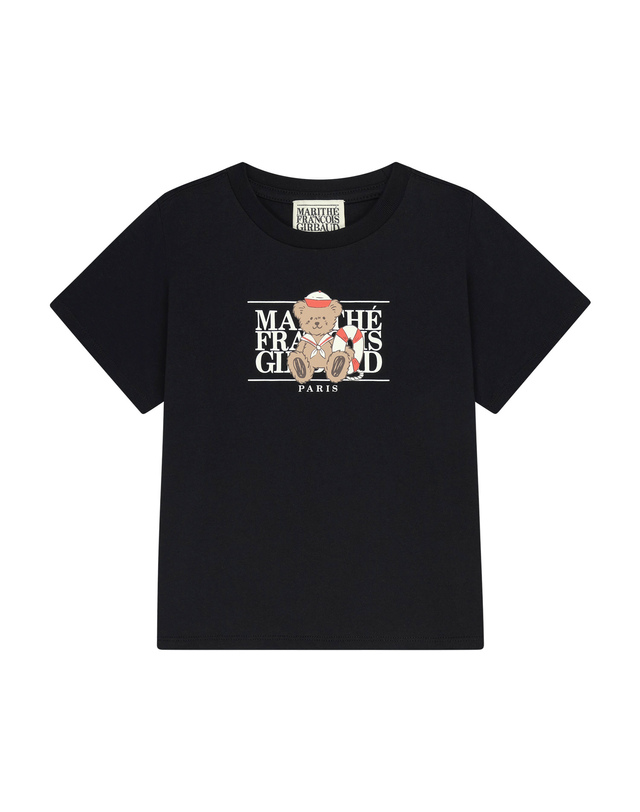 마리떼 키즈 마리떼 키즈 KIDS MARINE BEAR CLASSIC LOGO TEE black 착용컷