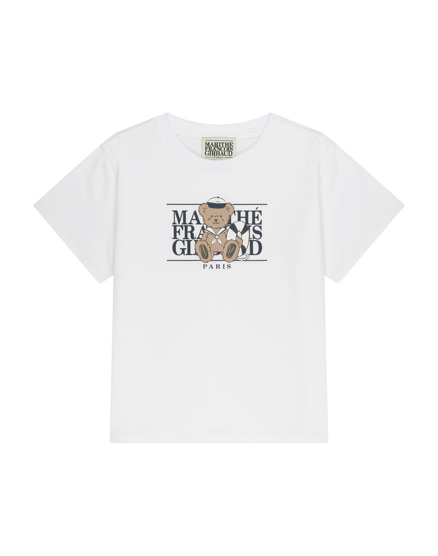 마리떼 키즈 마리떼 키즈 KIDS MARINE BEAR CLASSIC LOGO TEE white 착용컷