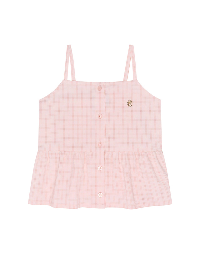 마리떼 키즈 마리떼 키즈 KIDS W CHECK SLEEVELESS BLOUSE pink 착용컷